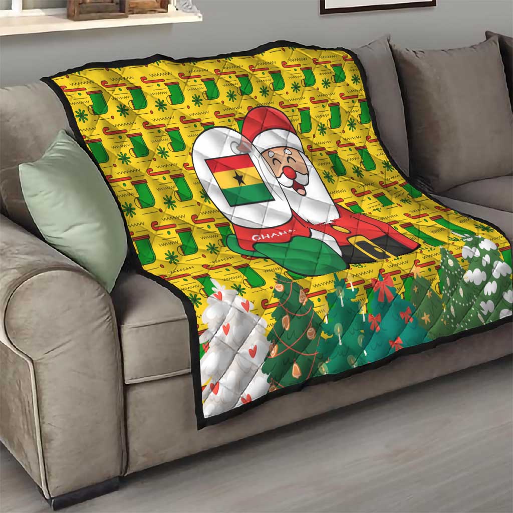 Ghana Christmas Quilt Santa Ornament National Coat of Arms and Festive - African Pride