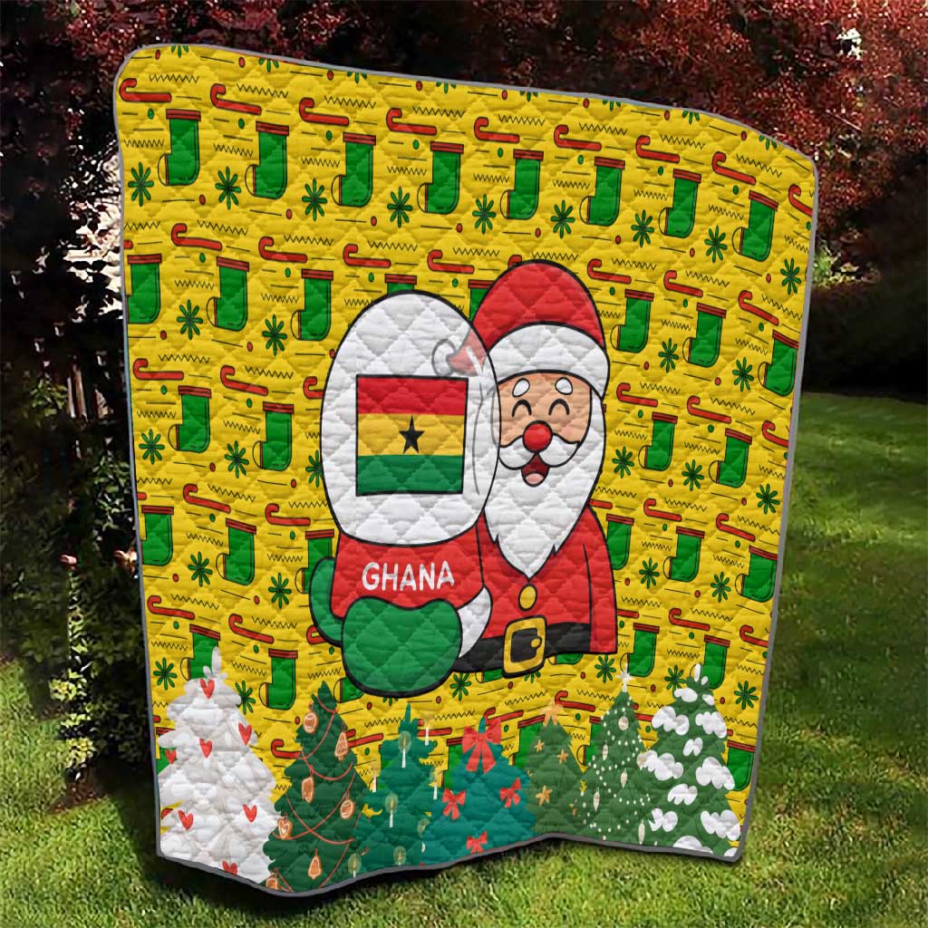 Ghana Christmas Quilt Santa Ornament National Coat of Arms and Festive - African Pride