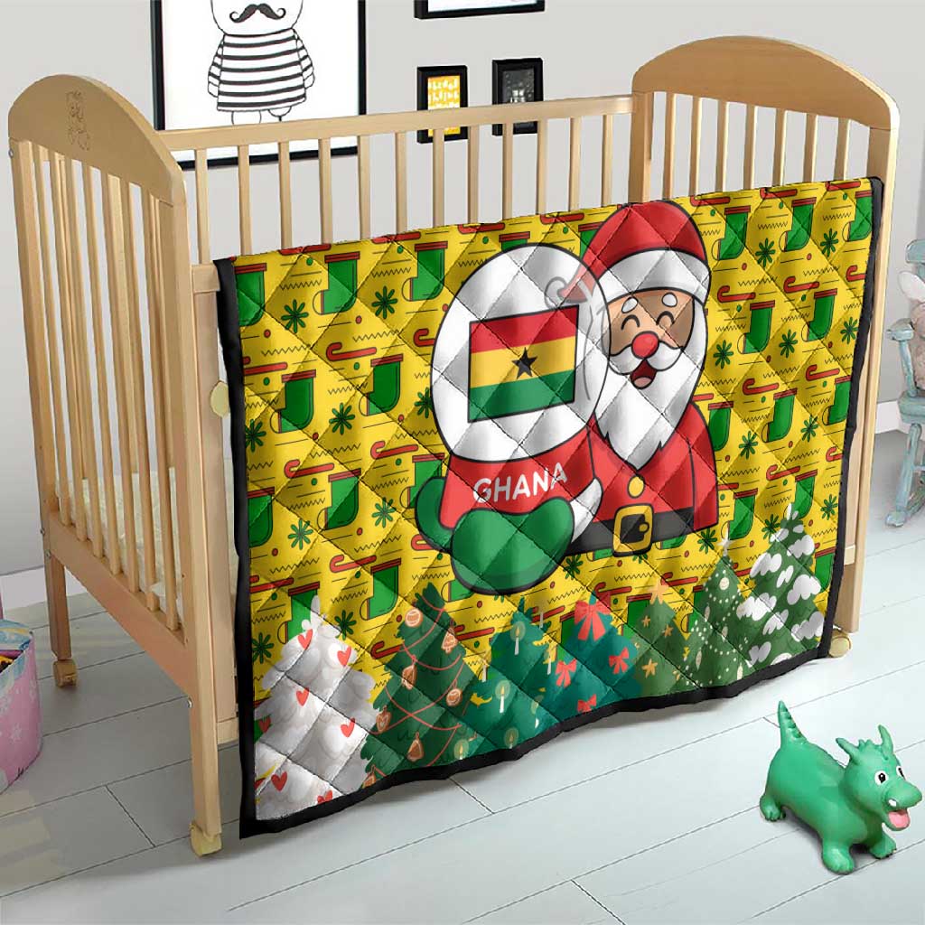 Ghana Christmas Quilt Santa Ornament National Coat of Arms and Festive - African Pride