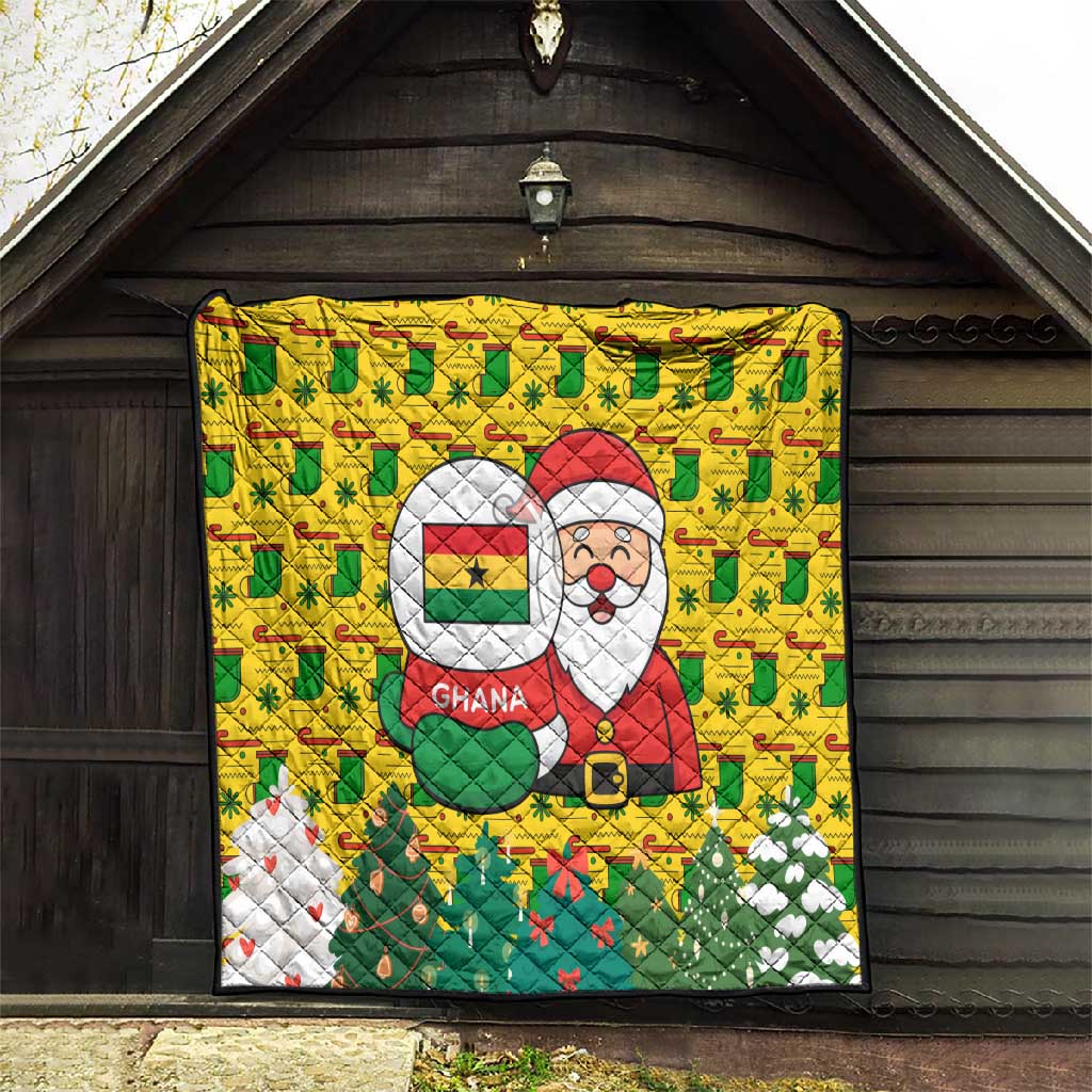 Ghana Christmas Quilt Santa Ornament National Coat of Arms and Festive - African Pride