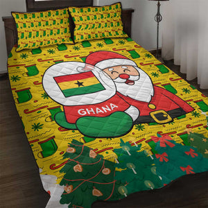 Ghana Christmas Quilt Bed Set Santa Ornament National Coat of Arms and Festive - African Pride