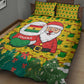 Ghana Christmas Quilt Bed Set Santa Ornament National Coat of Arms and Festive - African Pride