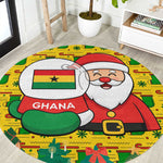 Ghana Christmas Round Carpet Santa Ornament National Coat of Arms and Festive - African Pride