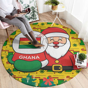 Ghana Christmas Round Carpet Santa Ornament National Coat of Arms and Festive - African Pride