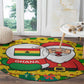 Ghana Christmas Round Carpet Santa Ornament National Coat of Arms and Festive - African Pride
