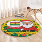 Ghana Christmas Round Carpet Santa Ornament National Coat of Arms and Festive - African Pride