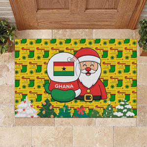 Ghana Christmas Rubber Doormat Santa Ornament National Coat of Arms and Festive - African Pride