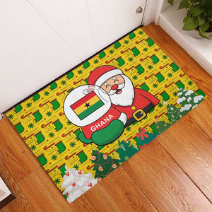Ghana Christmas Rubber Doormat Santa Ornament National Coat of Arms and Festive - African Pride