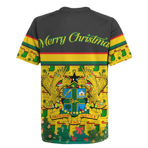 Ghana Christmas Rugby Jersey Santa Ornament National Coat of Arms and Festive - African Pride