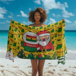 Ghana Christmas Sarong Santa Ornament National Coat of Arms and Festive - African Pride