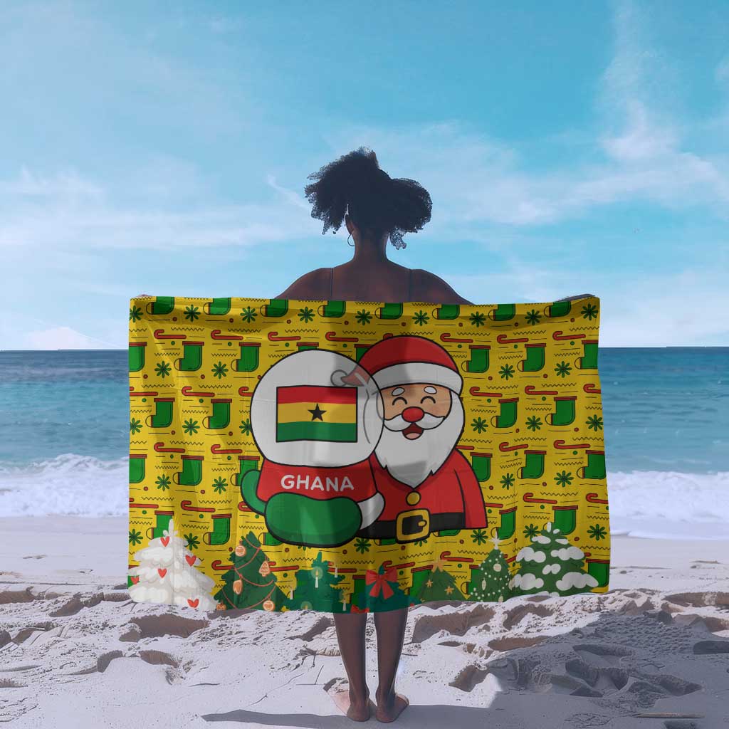 Ghana Christmas Sarong Santa Ornament National Coat of Arms and Festive - African Pride