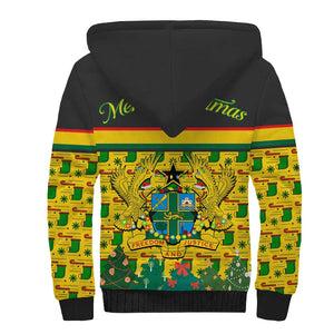Ghana Christmas Sherpa Hoodie Santa Ornament National Coat of Arms and Festive - African Pride