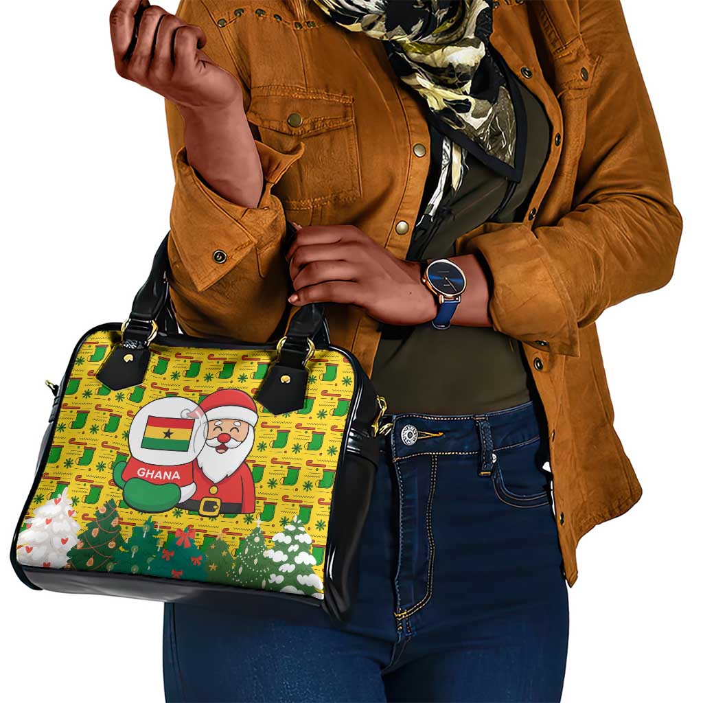 Ghana Christmas Shoulder Handbag Santa Ornament National Coat of Arms and Festive - African Pride