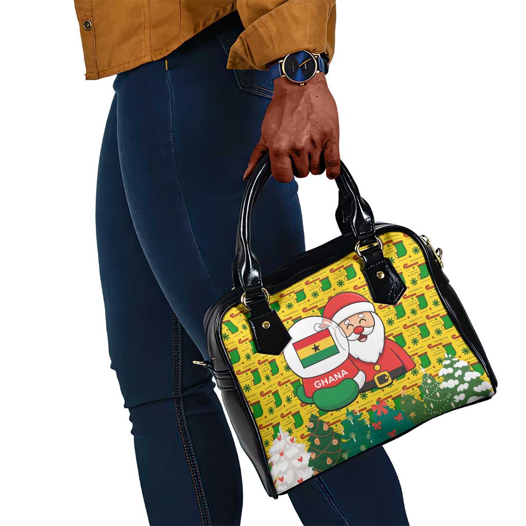Ghana Christmas Shoulder Handbag Santa Ornament National Coat of Arms and Festive - African Pride