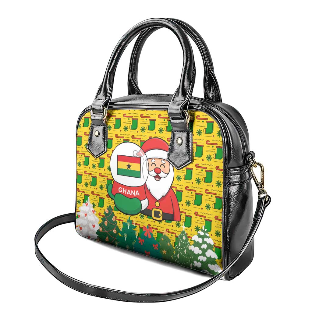 Ghana Christmas Shoulder Handbag Santa Ornament National Coat of Arms and Festive - African Pride