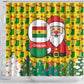 Ghana Christmas Shower Curtain Santa Ornament National Coat of Arms and Festive - African Pride