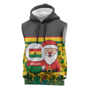 Ghana Christmas Sleeveless Hoodie Santa Ornament National Coat of Arms and Festive - African Pride