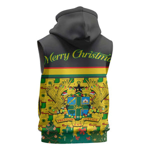 Ghana Christmas Sleeveless Hoodie Santa Ornament National Coat of Arms and Festive - African Pride