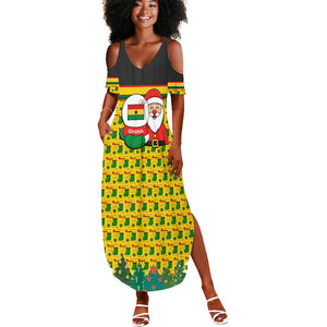 Ghana Christmas Summer Maxi Dress Santa Ornament National Coat of Arms and Festive - African Pride