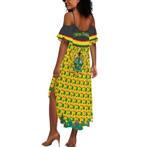 Ghana Christmas Summer Maxi Dress Santa Ornament National Coat of Arms and Festive - African Pride