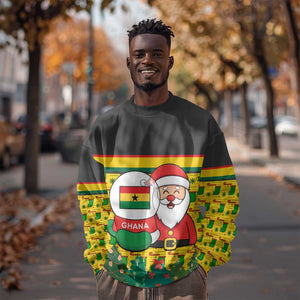 Ghana Christmas Sweatshirt Santa Ornament National Coat of Arms and Festive - African Pride