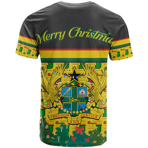 Ghana Christmas T shirt Santa Ornament National Coat of Arms and Festive - African Pride