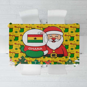 Ghana Christmas Tablecloth Santa Ornament National Coat of Arms and Festive - African Pride