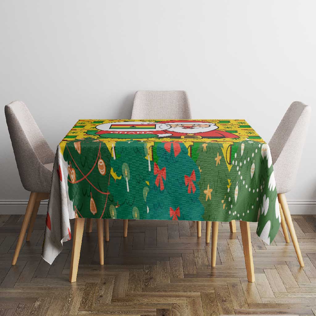 Ghana Christmas Tablecloth Santa Ornament National Coat of Arms and Festive - African Pride