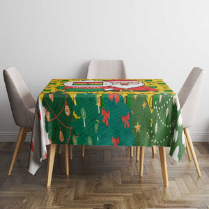 Ghana Christmas Tablecloth Santa Ornament National Coat of Arms and Festive - African Pride