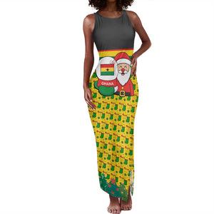 Ghana Christmas Tank Maxi Dress Santa Ornament National Coat of Arms and Festive - African Pride