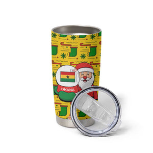 Ghana Christmas Tumbler Cup Santa Ornament National Coat of Arms and Festive - African Pride