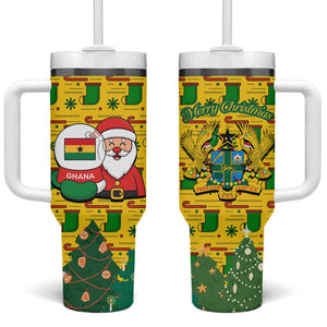 Ghana Christmas Tumbler With Handle Santa Ornament National Coat of Arms and Festive - African Pride