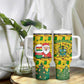 Ghana Christmas Tumbler With Handle Santa Ornament National Coat of Arms and Festive - African Pride