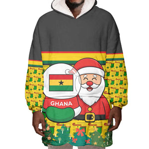 Ghana Christmas Wearable Blanket Hoodie Santa Ornament National Coat of Arms and Festive - African Pride