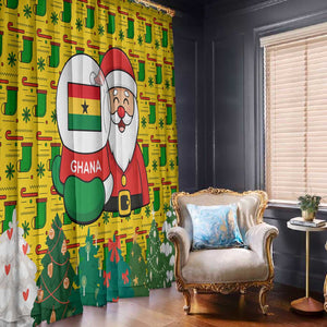 Ghana Christmas Window Curtain Santa Ornament National Coat of Arms and Festive - African Pride
