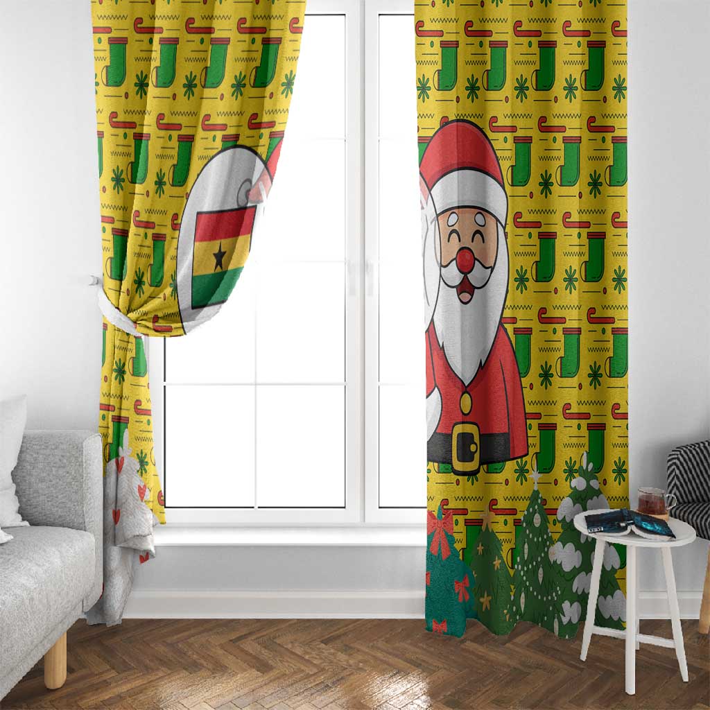 Ghana Christmas Window Curtain Santa Ornament National Coat of Arms and Festive - African Pride