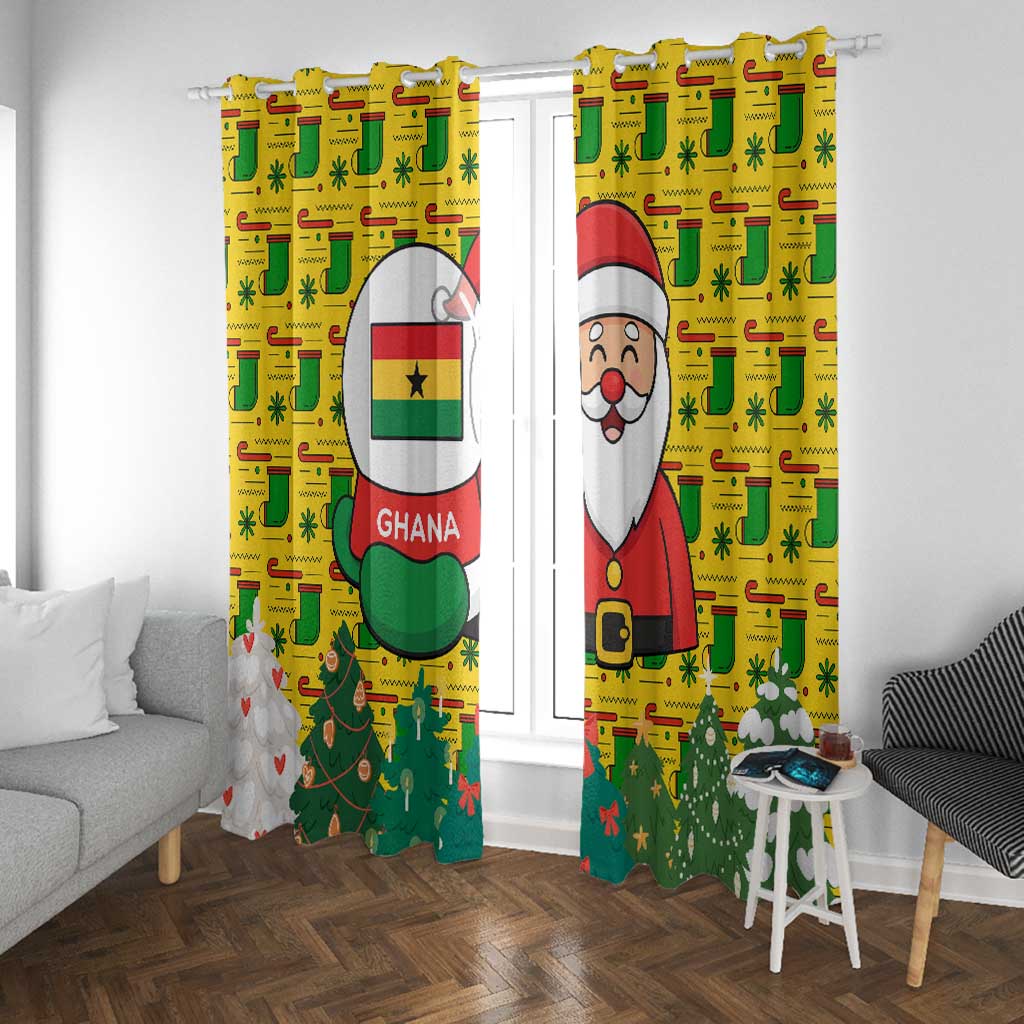 Ghana Christmas Window Curtain Santa Ornament National Coat of Arms and Festive - African Pride