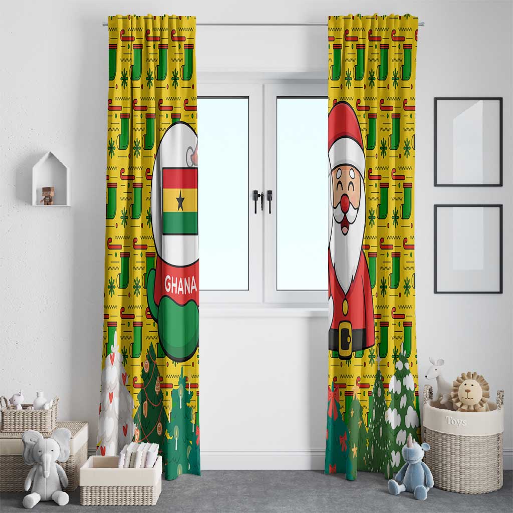 Ghana Christmas Window Curtain Santa Ornament National Coat of Arms and Festive - African Pride