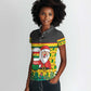 Ghana Christmas Women Polo Shirt Santa Ornament National Coat of Arms and Festive - African Pride