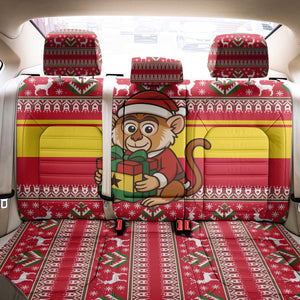 Ghana Christmas Back Car Seat Cover Monkey Holding Gift Ghana Map and Festive - African Pride