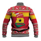 Ghana Christmas Baseball Jacket Monkey Holding Gift Ghana Map and Festive - African Pride