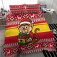 Ghana Christmas Bedding Set Monkey Holding Gift Ghana Map and Festive - African Pride