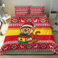 Ghana Christmas Bedding Set Monkey Holding Gift Ghana Map and Festive - African Pride