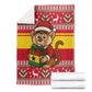 Ghana Christmas Blanket Monkey Holding Gift Ghana Map and Festive - African Pride
