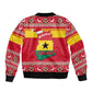 Ghana Christmas Bomber Jacket Monkey Holding Gift Ghana Map and Festive - African Pride