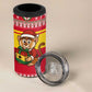 Ghana Christmas 4 in 1 Can Cooler Tumbler Monkey Holding Gift Ghana Map and Festive - African Pride