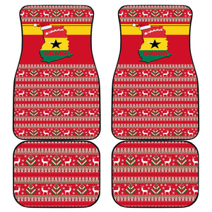 Ghana Christmas Car Mats Monkey Holding Gift Ghana Map and Festive - African Pride