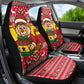 Ghana Christmas Car Seat Cover Monkey Holding Gift Ghana Map and Festive - African Pride