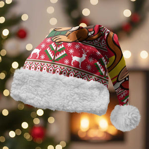 Ghana Christmas Santa Hat Monkey Holding Gift Ghana Map and Festive - African Pride