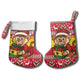Ghana Christmas Stocking Monkey Holding Gift Ghana Map and Festive - African Pride